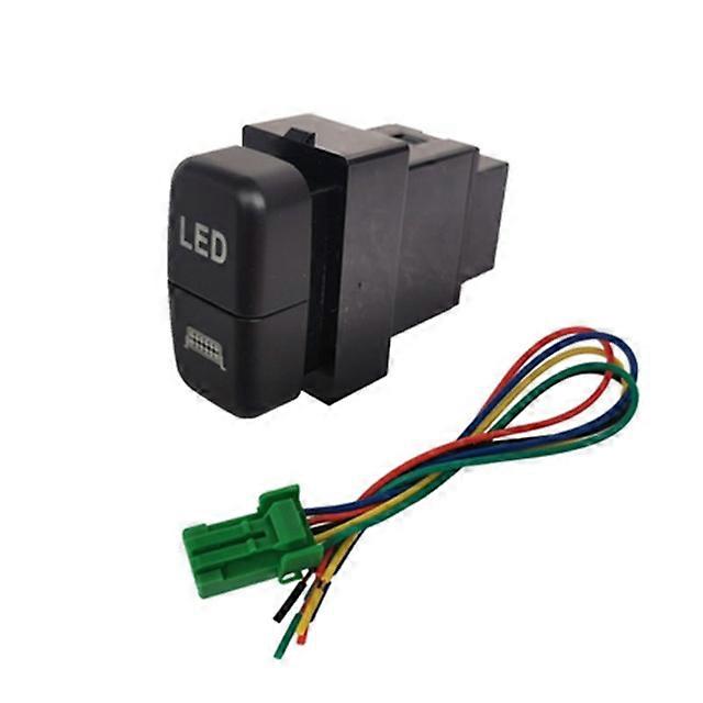 1pc Car Dual Key Switch LED Fog Lights Fan Spotlight Headlight Switch Button Use For Mitsubishi ASX LancerEX Pajero V73 V93 V97