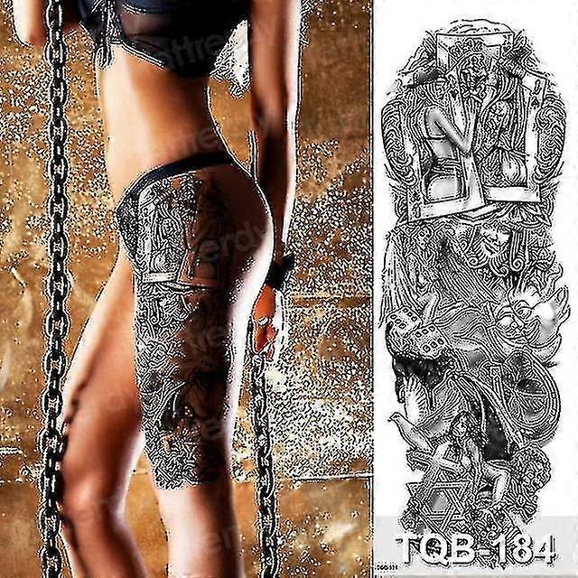 Temporary Tatoo Men Waterproof Temporary Arm Sleeve Mechanical Tattoos Fox