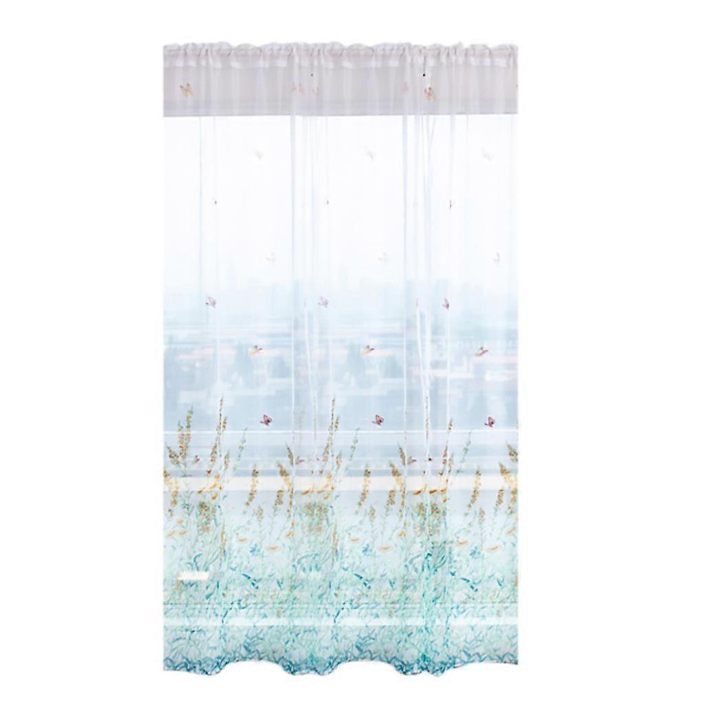 Coffee blackout curtains Trees Sheer Curtain Window Voile Drape Valance Fabric