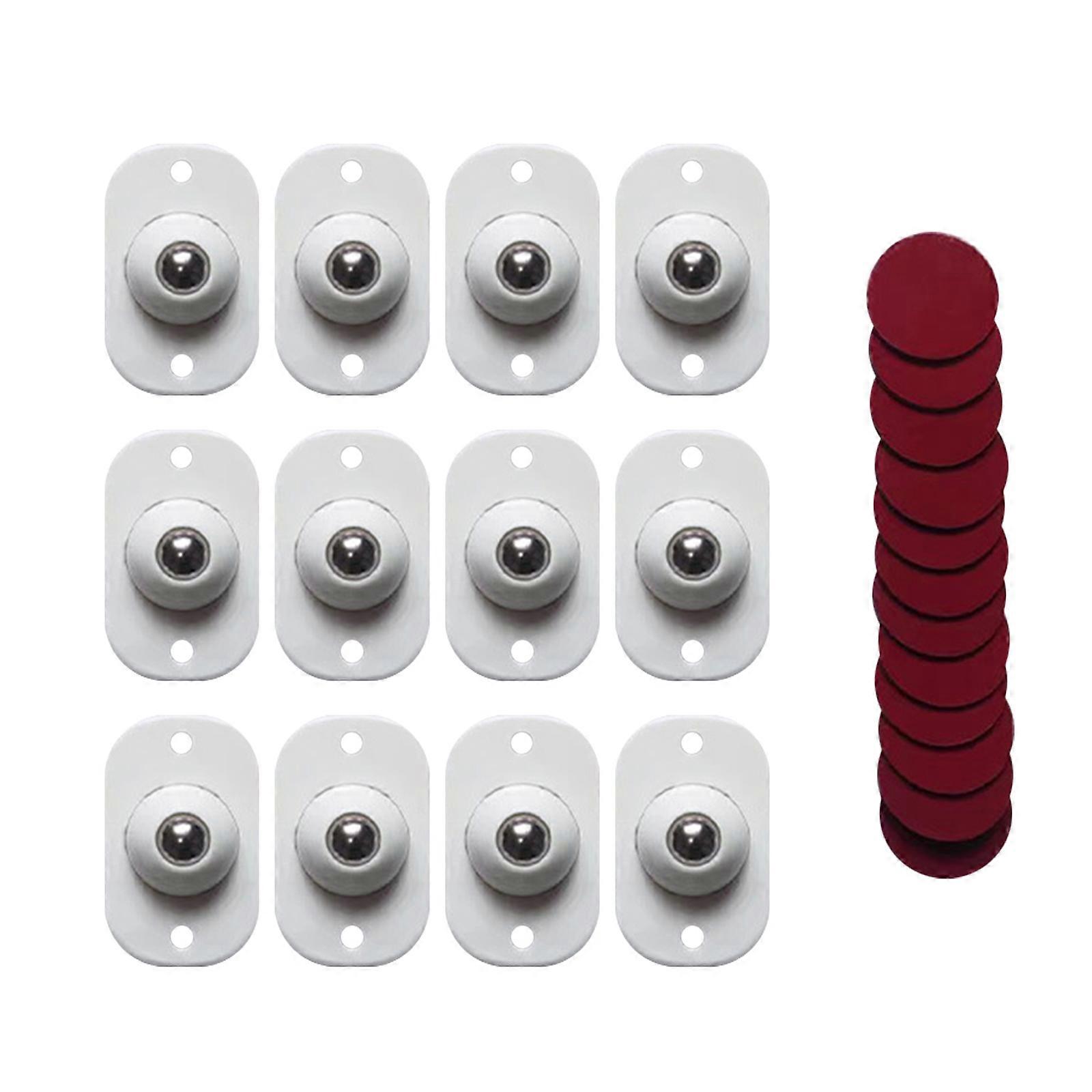 12PCS自己接着ミニキャスターホイール、360スイベルステンレス鋼スティッキープーリー