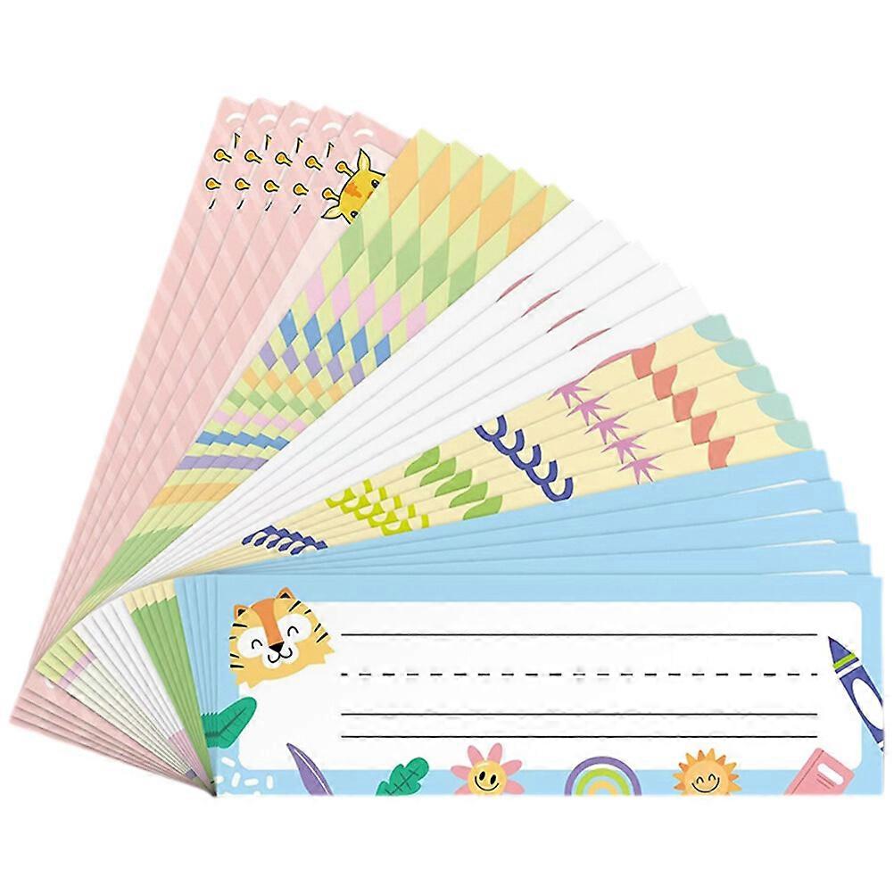 25pcs Desk Nameplate Desk Name Tag Classroom Desk Name Sticker Classroom Decals Paper Nameplate