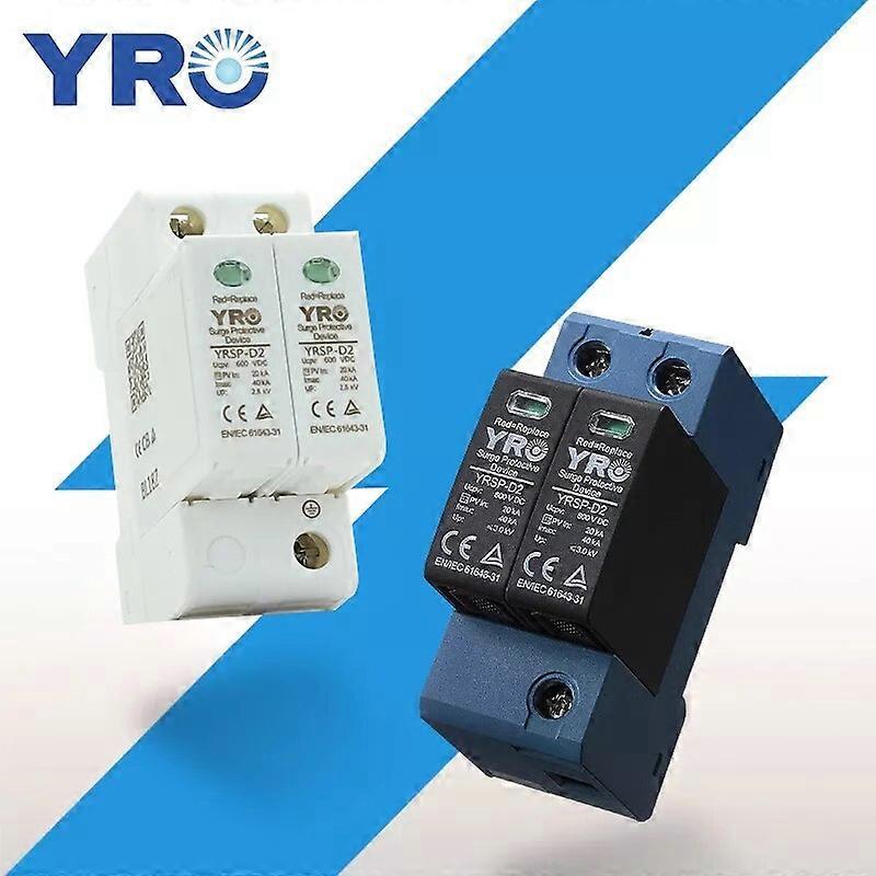DC SPD 2P 20-40KA 600V 800V Surge Protective Device Low-voltage Arrester House Din Rail 2 Poles Protector YRSP-D2/T2