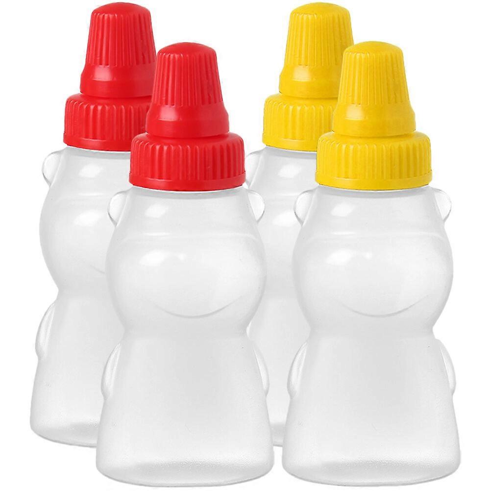 4pcs Mini Sauce Bottles Tiny Squeeze Bottles Household Squeeze Bottles per salsa