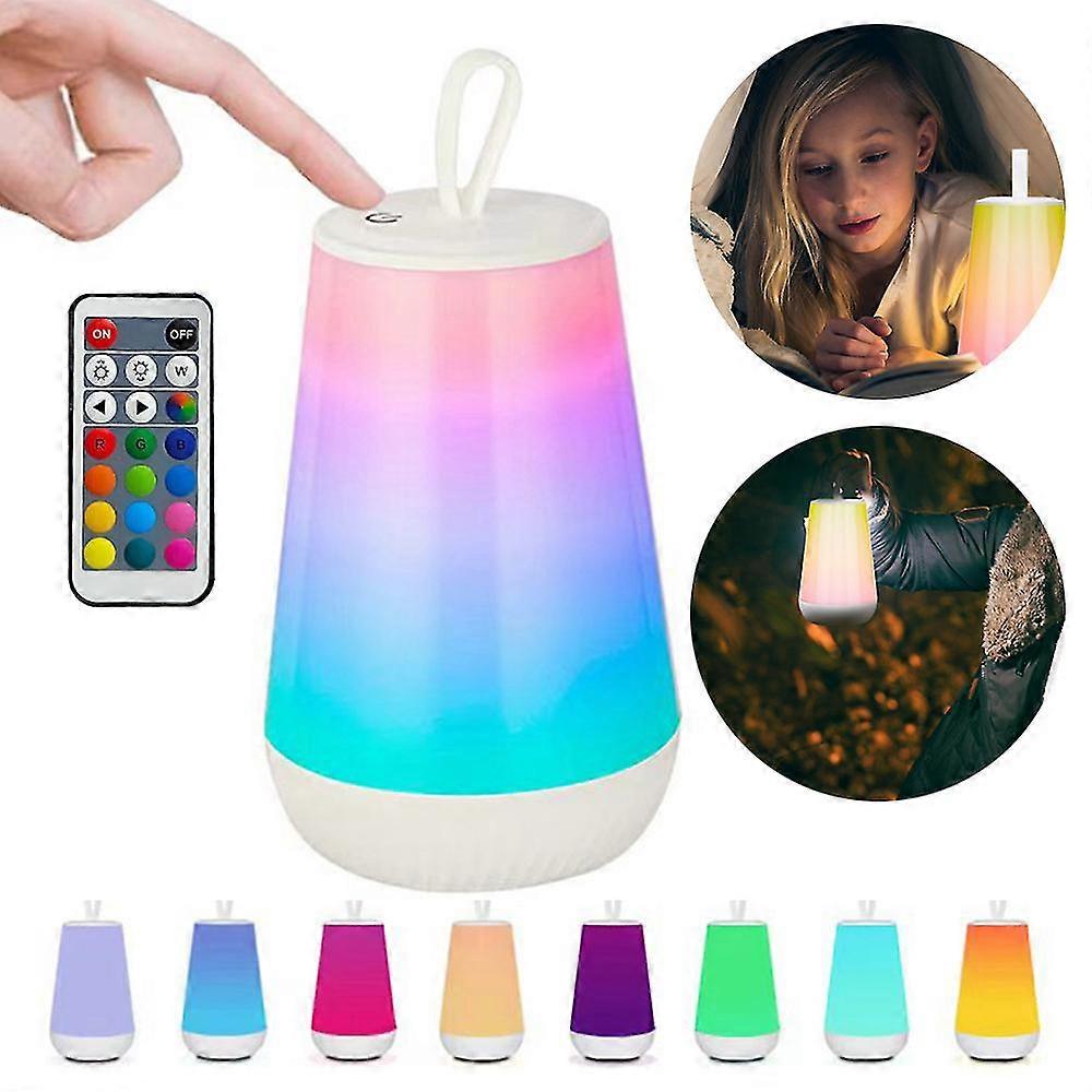 Portable Colorful Night Light Touch Sensor Table Lamp With Remote Control Rgb Color