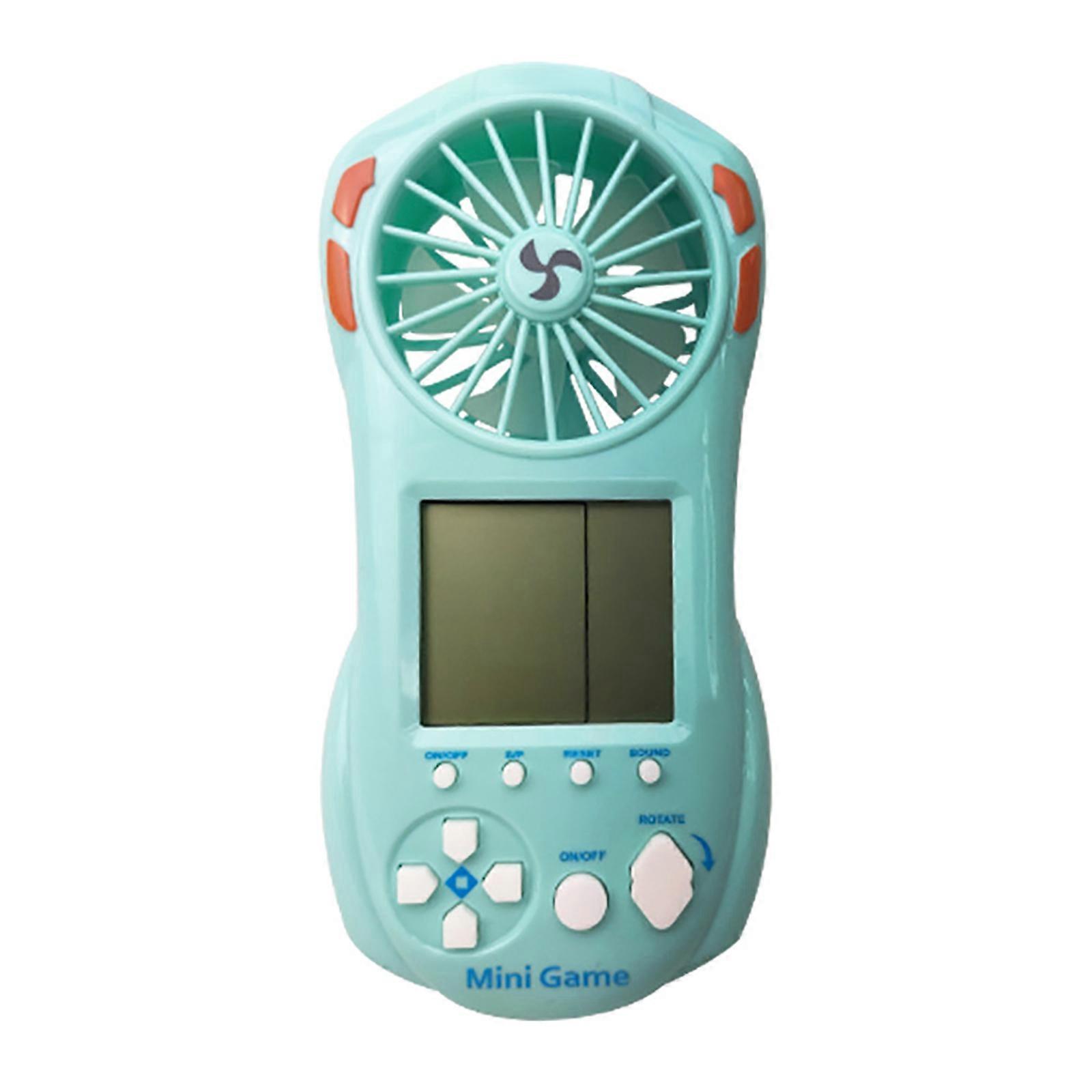 2023 New Handheld Game Console Portable Fan Super Quiet Mini Size 2 In 1 Light Weight Blue 3 Speeds USB Charging For Kids Adults