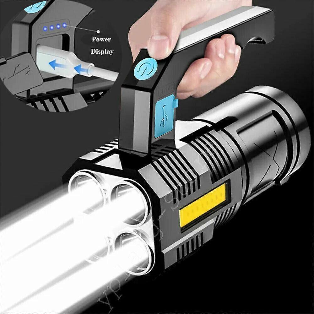 Flashlight Super Bright Work Torch Camping Tactical USB Rechargeable Lamp