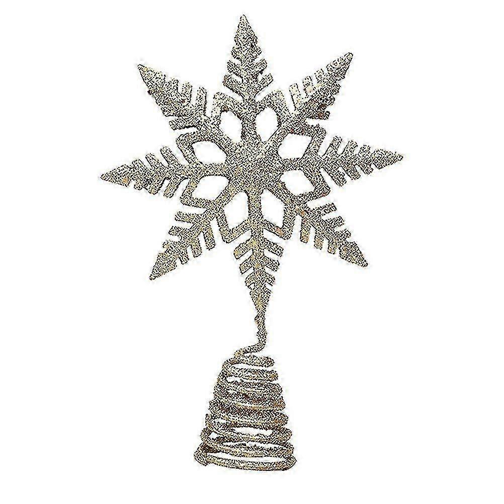 Christmas Tree Iron Top Star Snowflake - New Style Gold Finish, Decorate Your Tree with a Shining Star