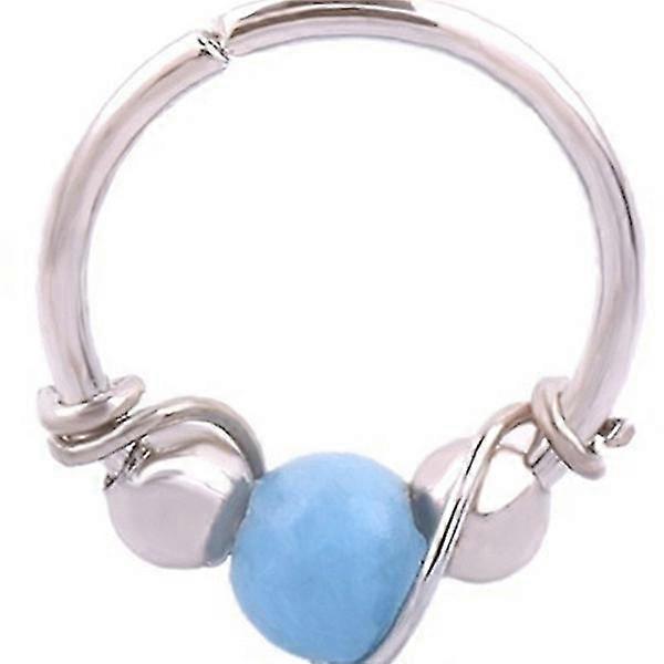 Turquoise Wrapped Nose Ring Ear Bone Stud Pierced Nose [Silver]