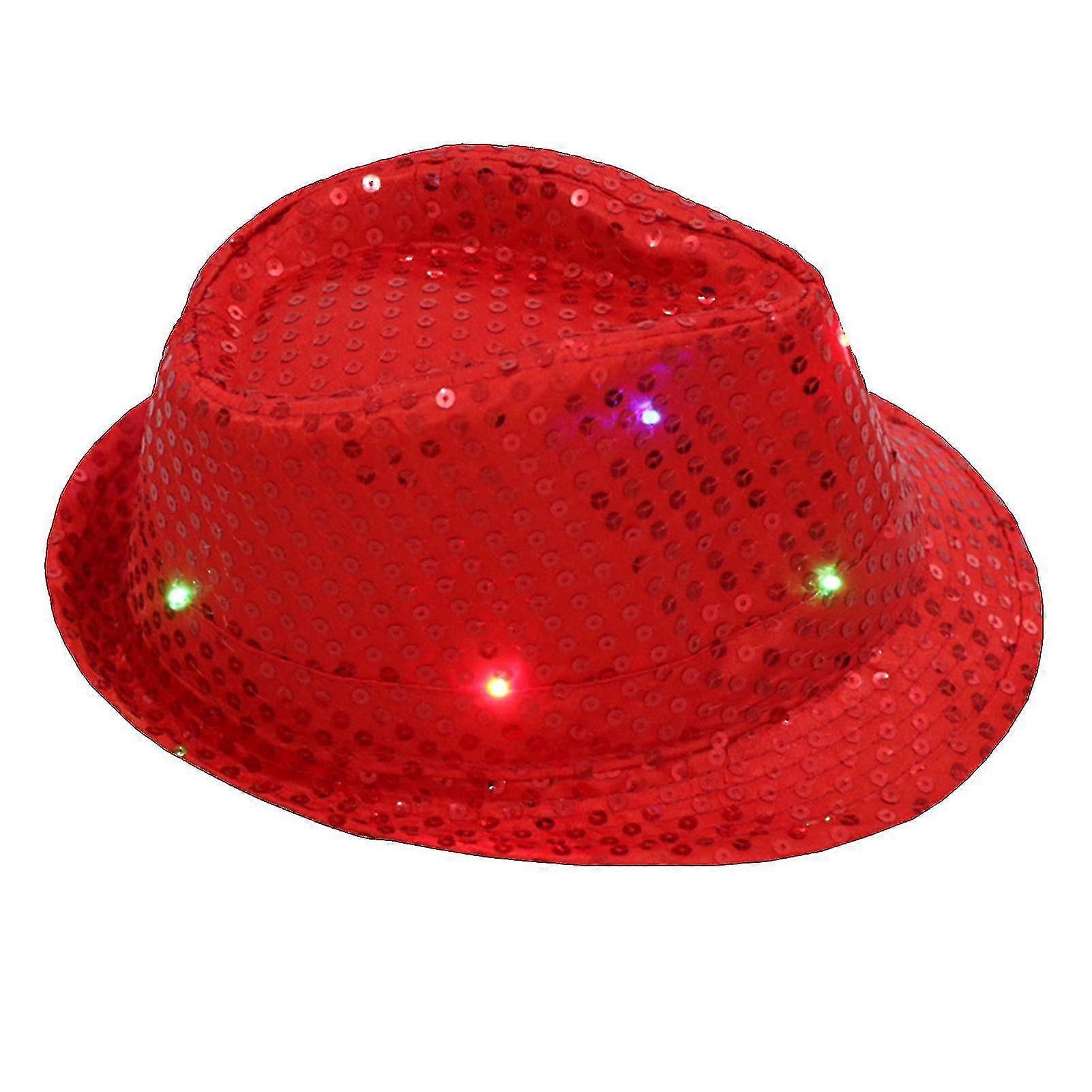 Jazz Hat Glowing Sequins Led Portable Shining Hat For Performance Xinda
