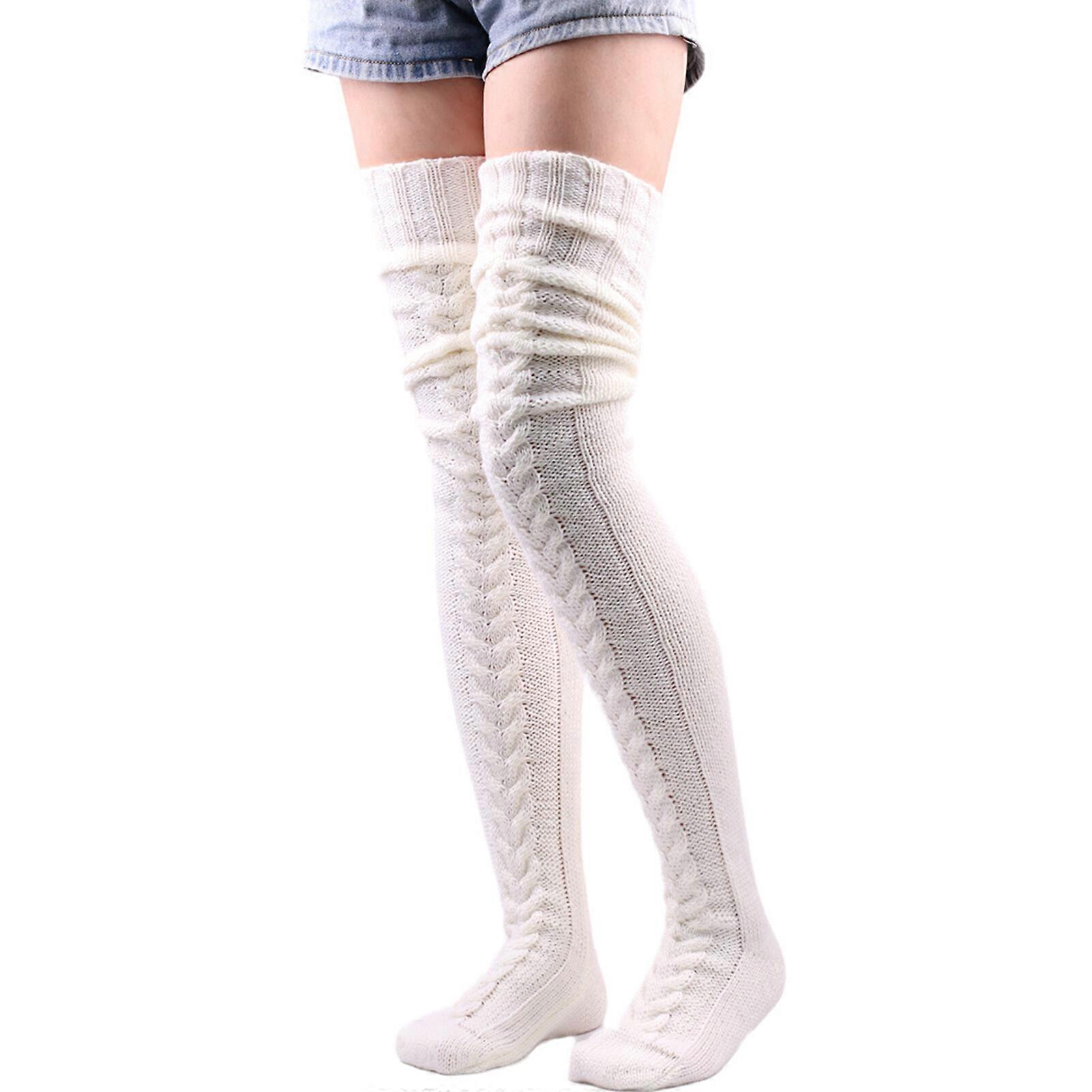 ארוך במיוחד בגדי ריקוד נשים כבל סריג ירך ירך מגף גרביים חורף גרביים מחממי רגליים