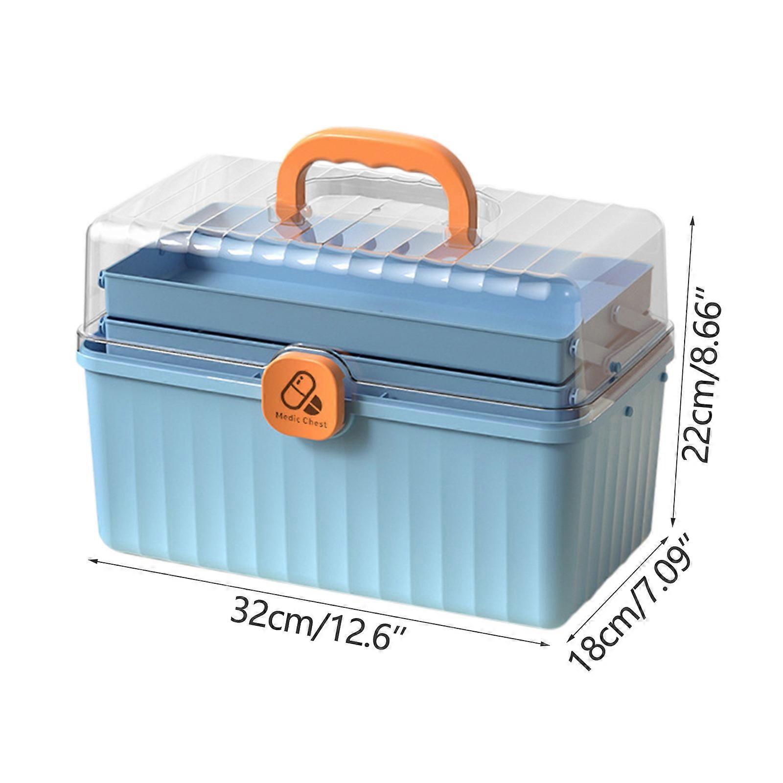 Storage Boxes Large Three-layer Rotating Buckle Family Large-capacity Box Drug Storage Box Household Small First Aid Box Storage Box_c24070325