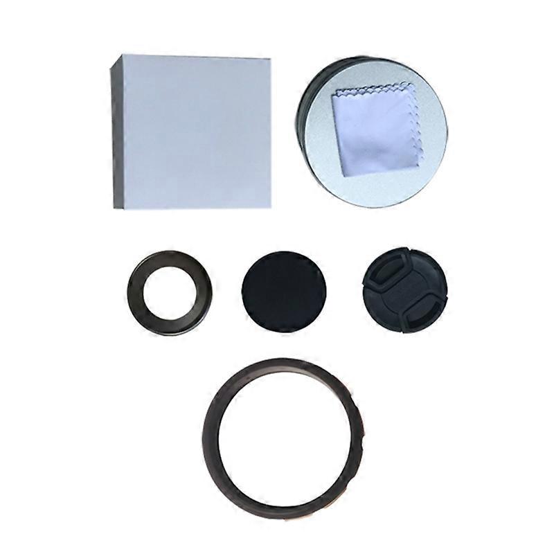 Optical Glass 52mm Adapter Ring Kit with Macro Lens & Front Rear Lens Cap Set