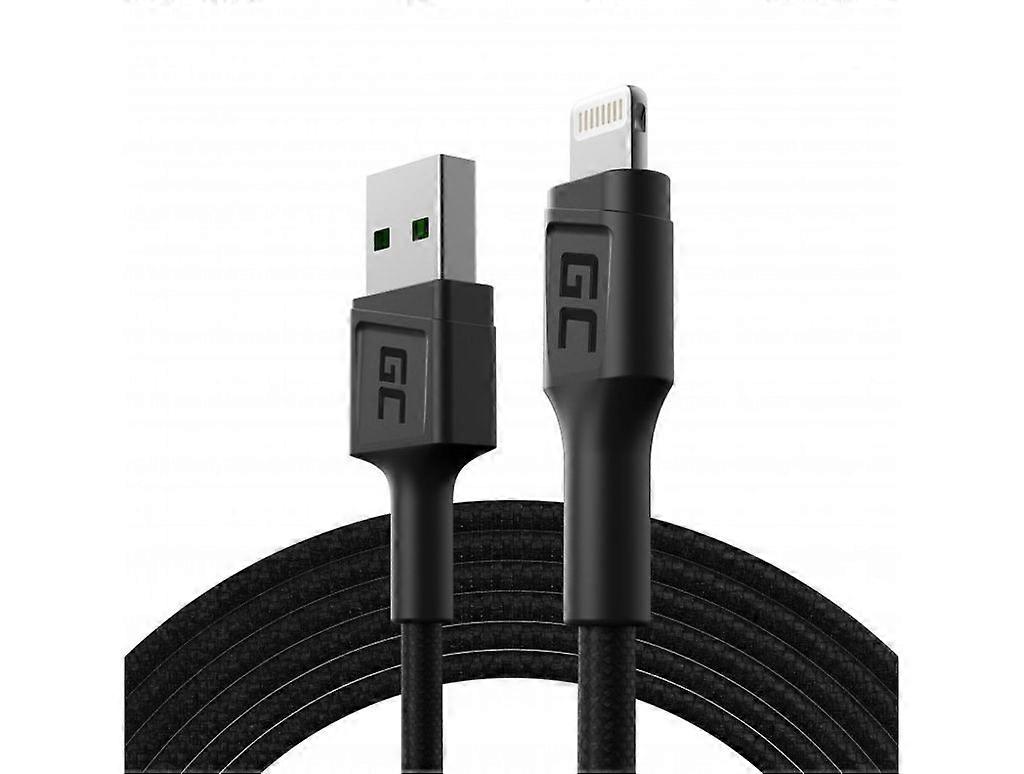 Cable de celda verde PowerStream USB-A - Lightning 2m QC Apple 2.4A