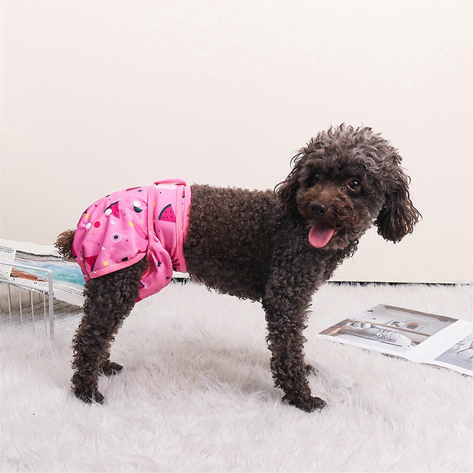 Dog Physiological Pants S Pink Watermelon Adjustable Washable