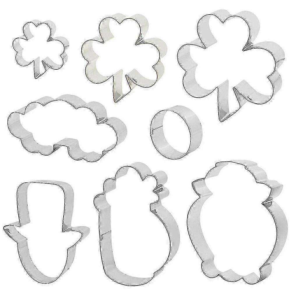 8pcs St Patrick's Day Metal Cookie Cutters