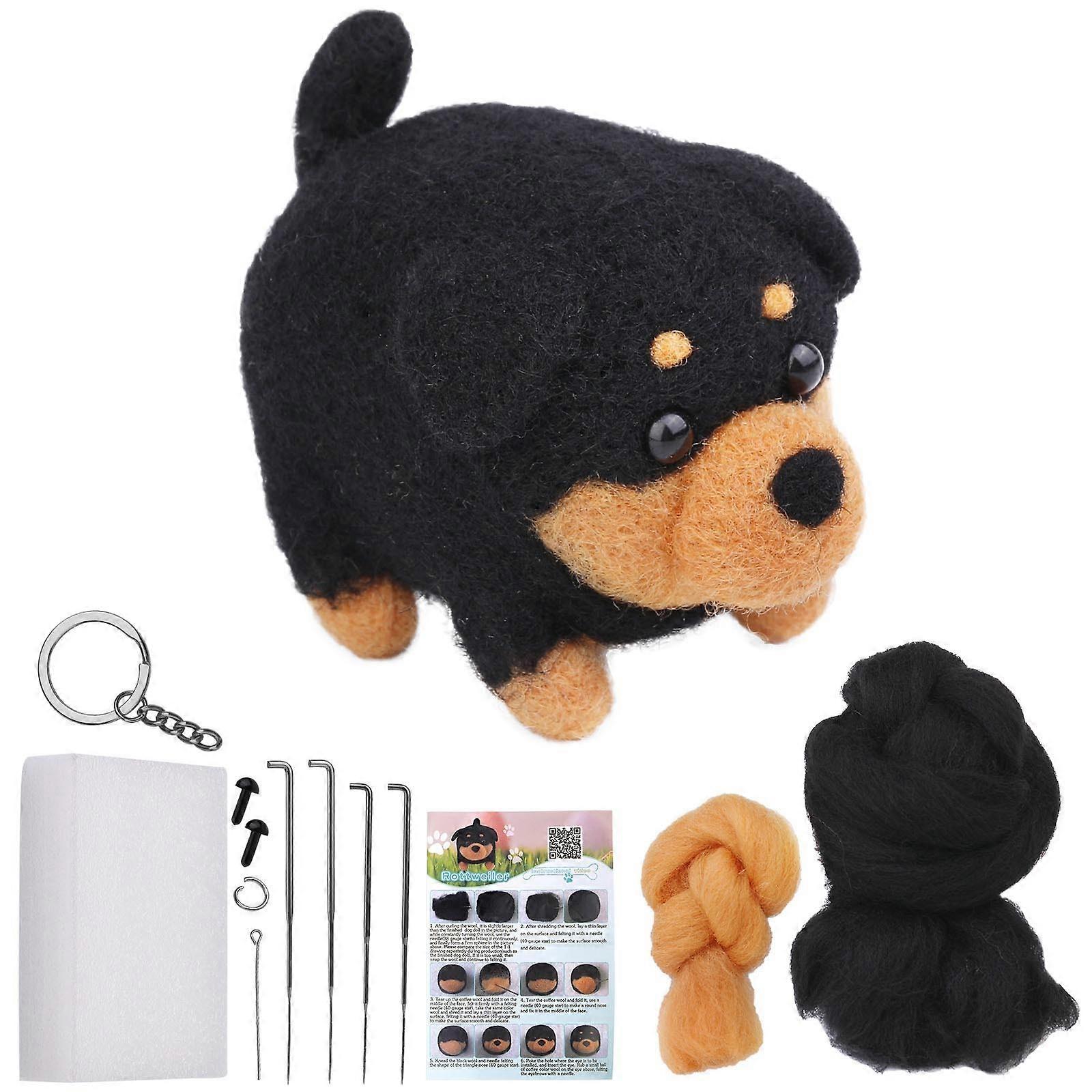 Needle Felting Kit Animals Needle Felting Kits For Beginners Dog DIY Felting Wool And Needles Set With Instruction For Needle Felting Crafts pu6434