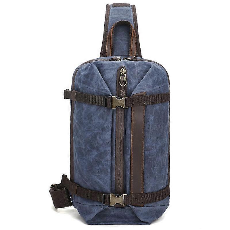 Typ B Retro Männer Gewachstes Canvas + Rindsleder Brusttasche Atmungsaktive Einzelschulter-Umhängetasche