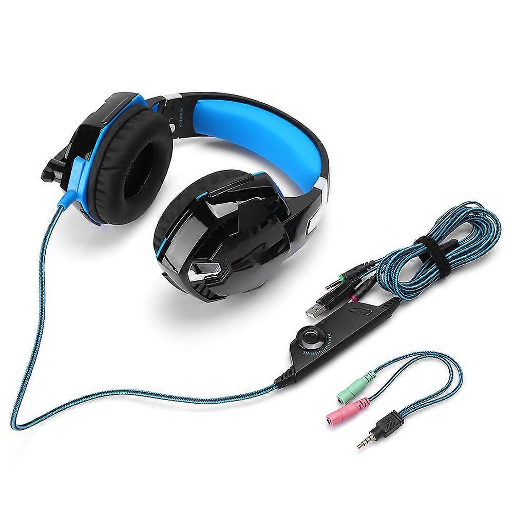 G9000 Gaming Headset with Mic - Wired, Noise-Canceling, Stylish Black & Blue Design