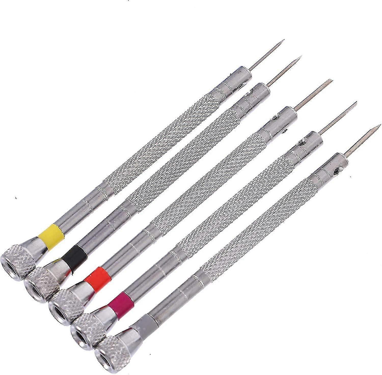 Jinyi Mini Screwdriver Set Driver Electronics Rep Tool Kit For Jewelry Watch Eyeglass Rep(5pcs, Silver)