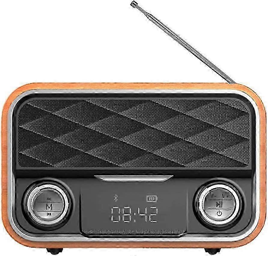 Bluetooth-Retro-Radio mit AUX/FM, mit Antenne, klarem Klang, tragbarem Lautsprecher, kompatiblem Android-Tablet