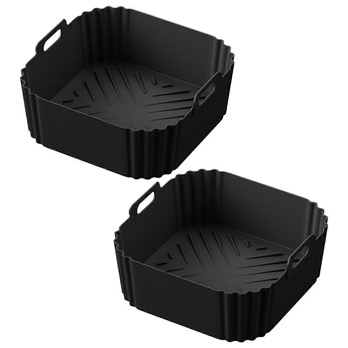 2PCS Silicone Air Fryer Liners for Air Fryer Pro XL AF141 AF140 AF181 Square Air Fryer Liners Reusable Basket B