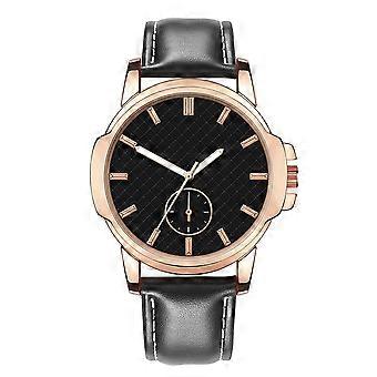 Modische einfache Mann männliche Legierung Uhr rundes Zifferblatt Quarz Armbanduhr (schwarz)