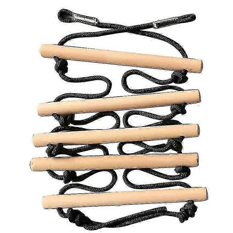 Rope Ladder For Kids Climbing Obstacle 5 Rungs Wooden Swing Rope Ladder With 2 Hooks Swing