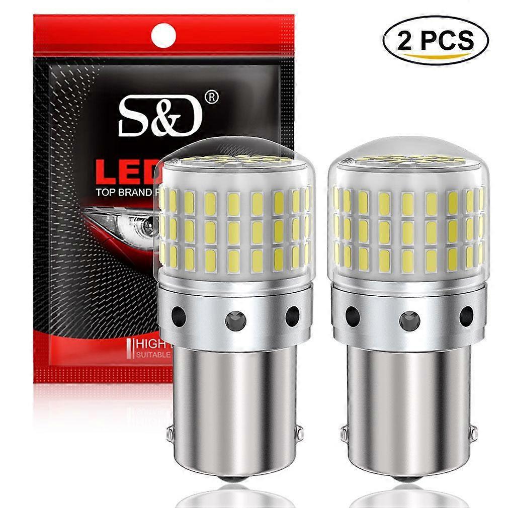 2Pcs 1156 BA15S P21W BAU15S PY21W 7440 W21W P21/5W 1157 BAY15D 7443 W21/5W 3157 P27/7W 3156 P27W LED Bulbs 81smd Lamp Tail Backup Reverse Light White