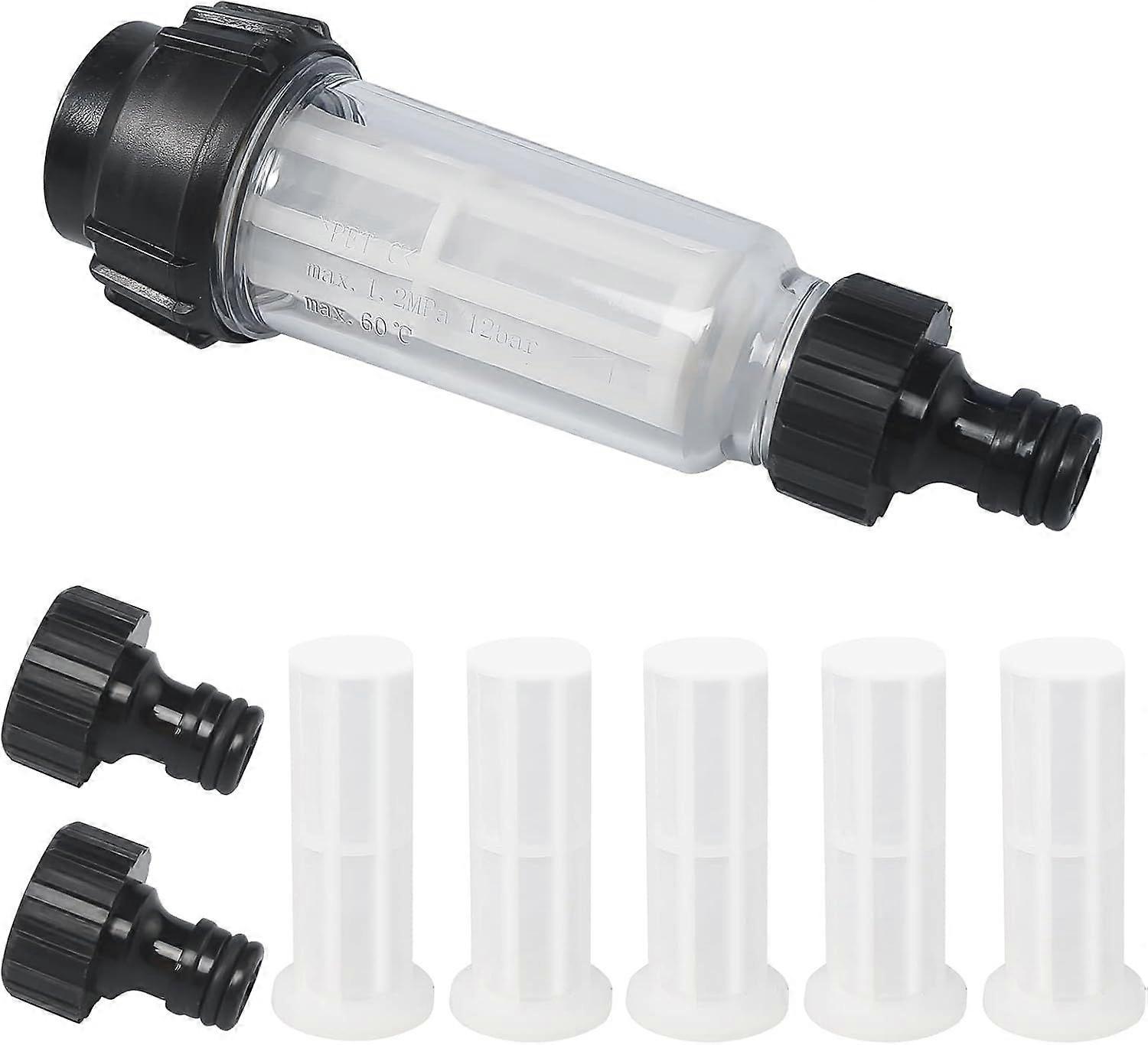 113.33.3cm Water Filter with Filter Insert, 8 Pcs Pressure Washer Filter Garden Hose Filter with 3/4" Water Connector for All Pressure Washers