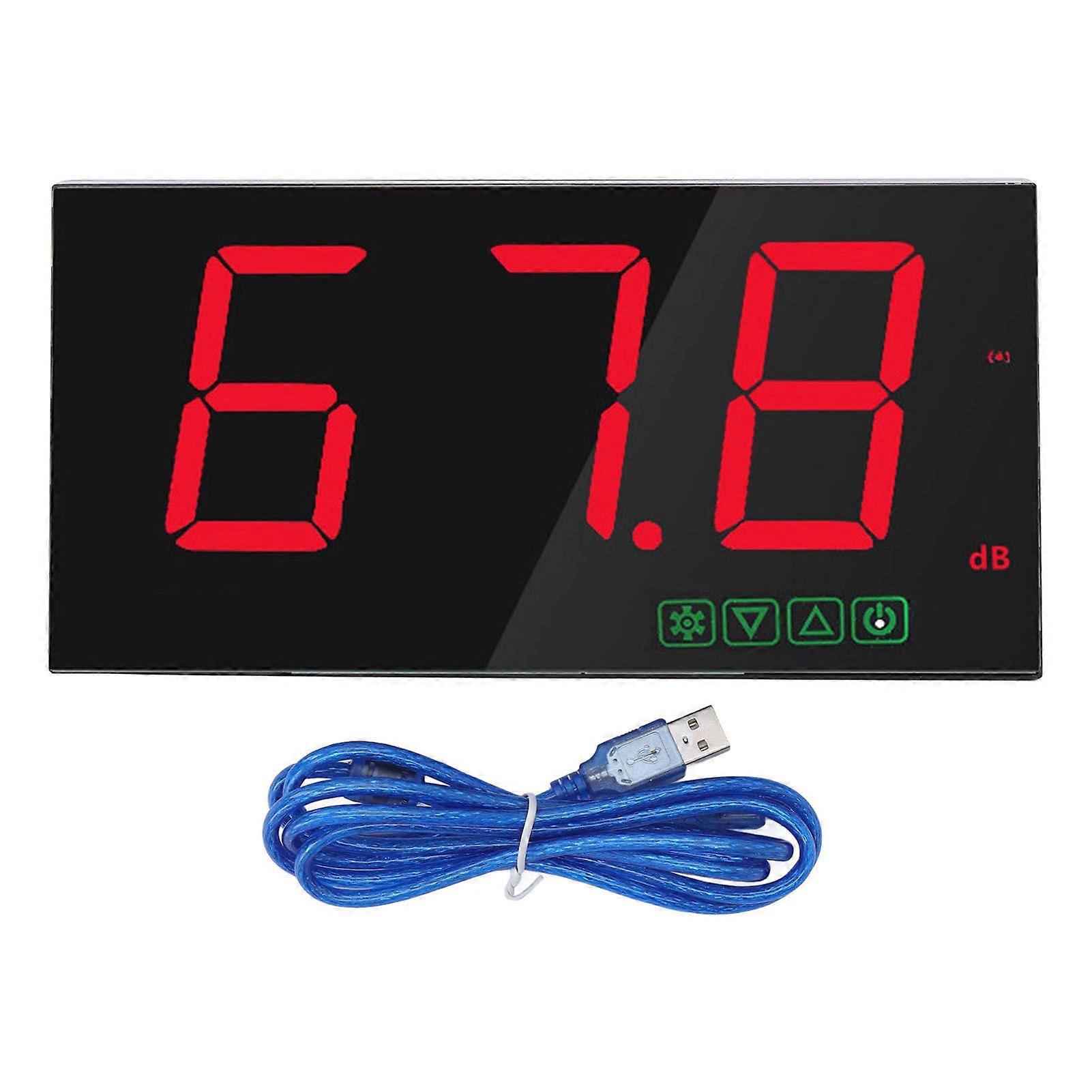 Decibel Meter Wall Mounted High Accuracy Battery Level Indication USB 30130dB with Alarm Function Sound Level Meter for Bar School