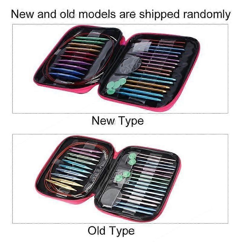 NeedleKnitting Interchangeable Aluminum Circular Needle SetsColorful-HEN