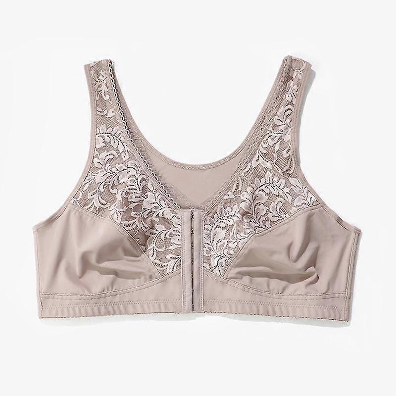 Women Front Closure Plus Size Bra Full Coverage Lace Lingerie Wireless Bralette for Mother 0Xl-5Xl Vests Tops
