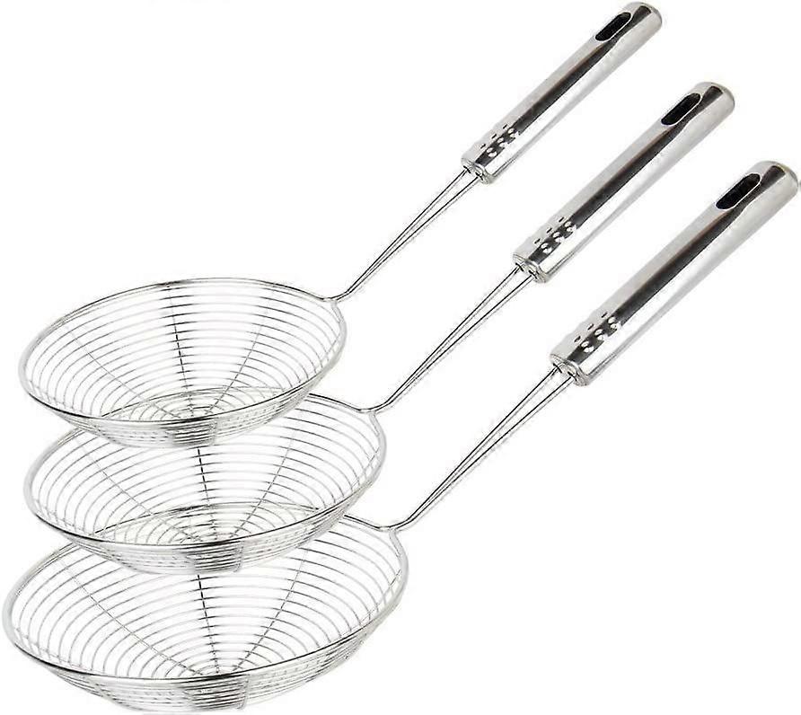 3-Piece Stainless Steel Strainer Ladle Set with Handle fast