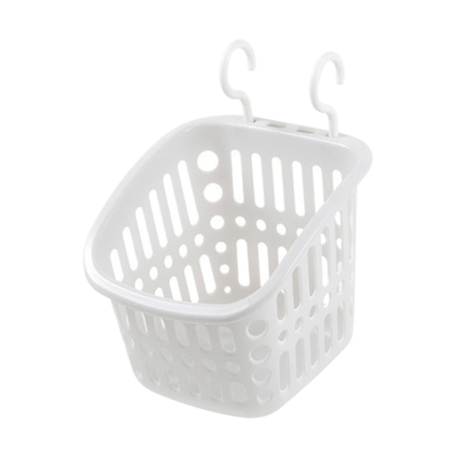 Hanging Shower Basket Space Saving Sturdy Portable for Dorm Bathroom Kitchen Gray White