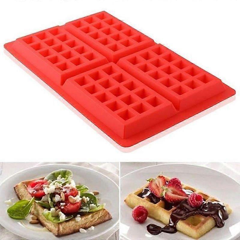 Waffle Mold Crepe Baking Tool Silicone 2Red