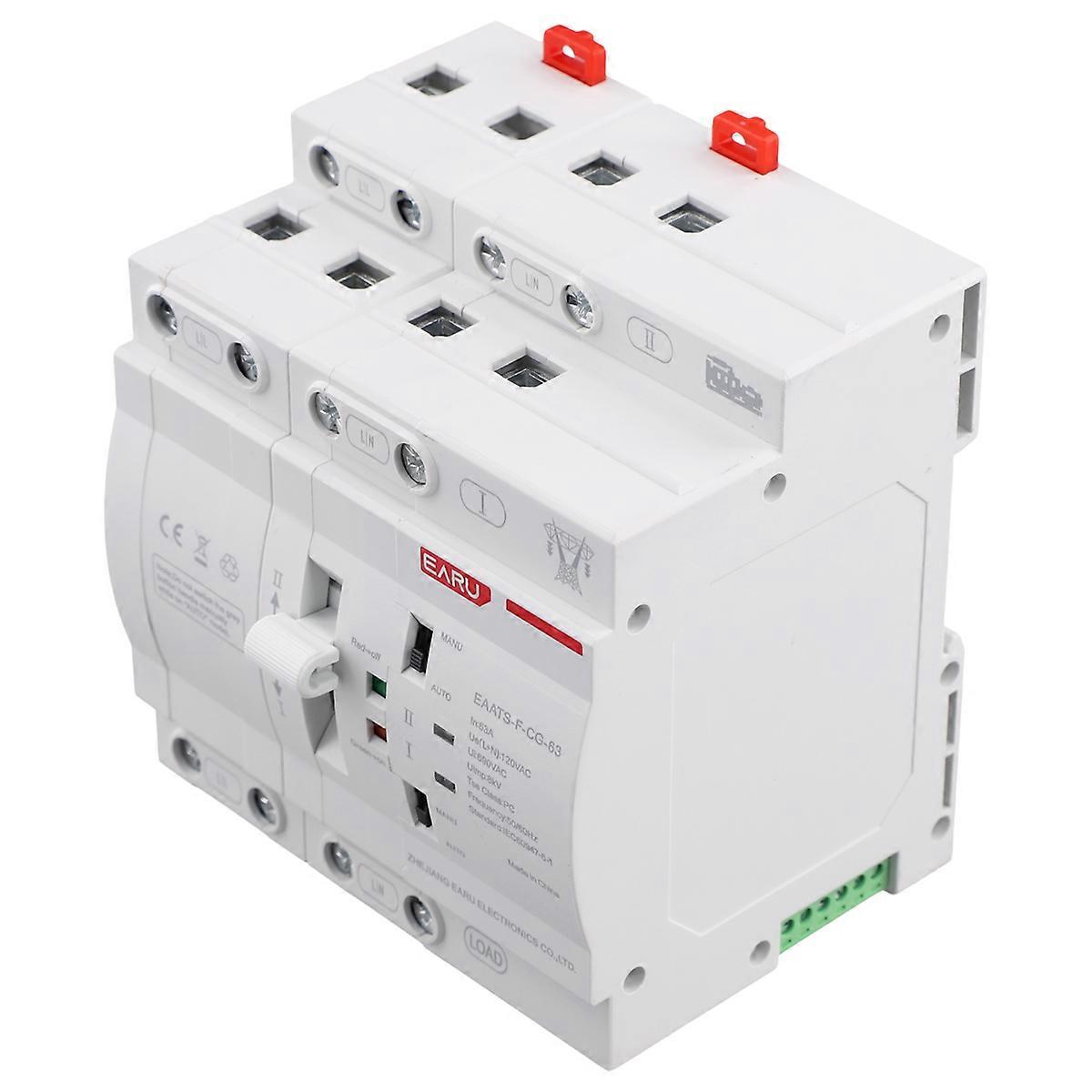 ATS Dual Power Automatic Transfer Switch 4P 63A Emergency Power Automatic Transfer Switch 110V 4P