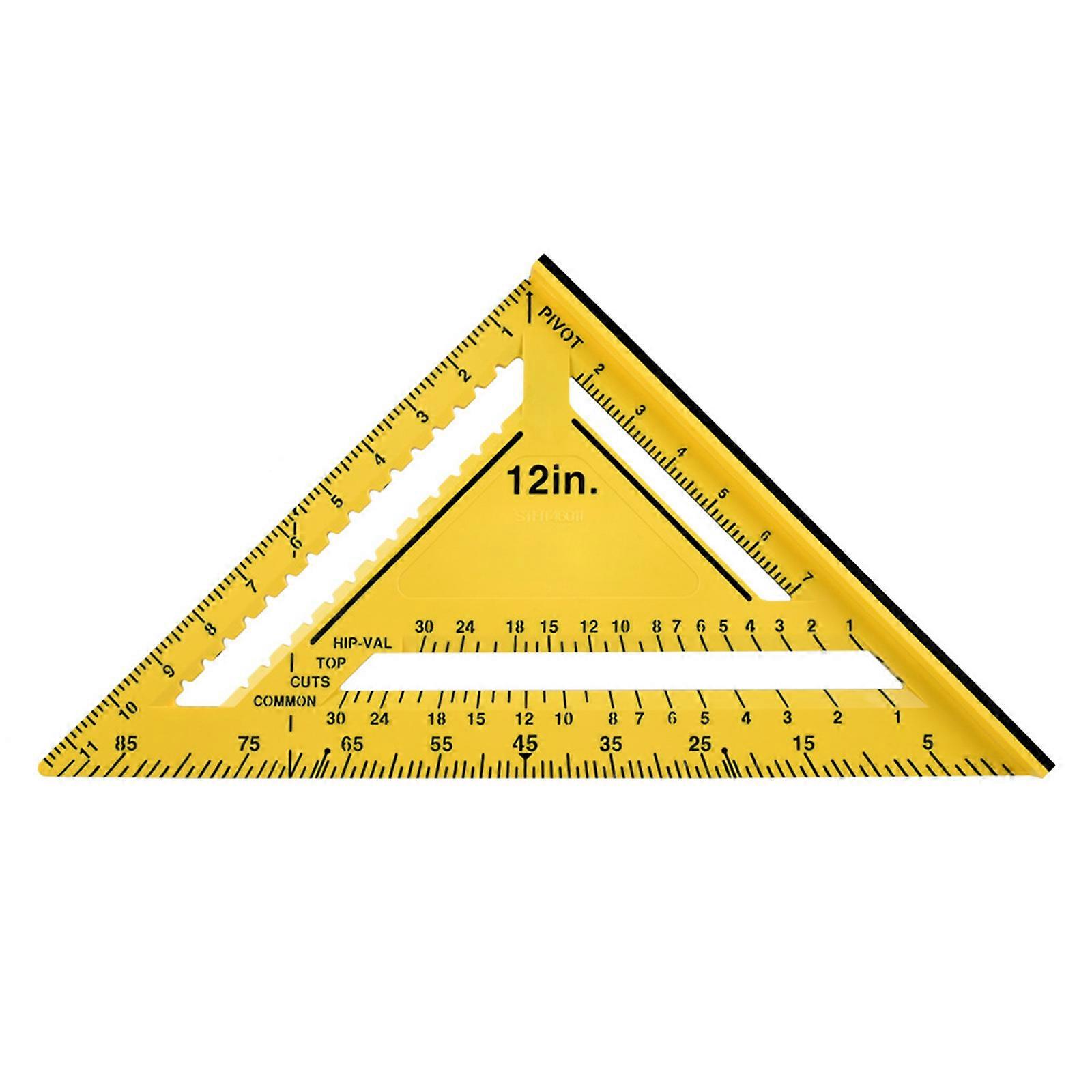7in/12in Triangular Ruler Aluminium Measure Tool Woodworking Square Carpentry Gauges Protractor Ruler Layout Tool