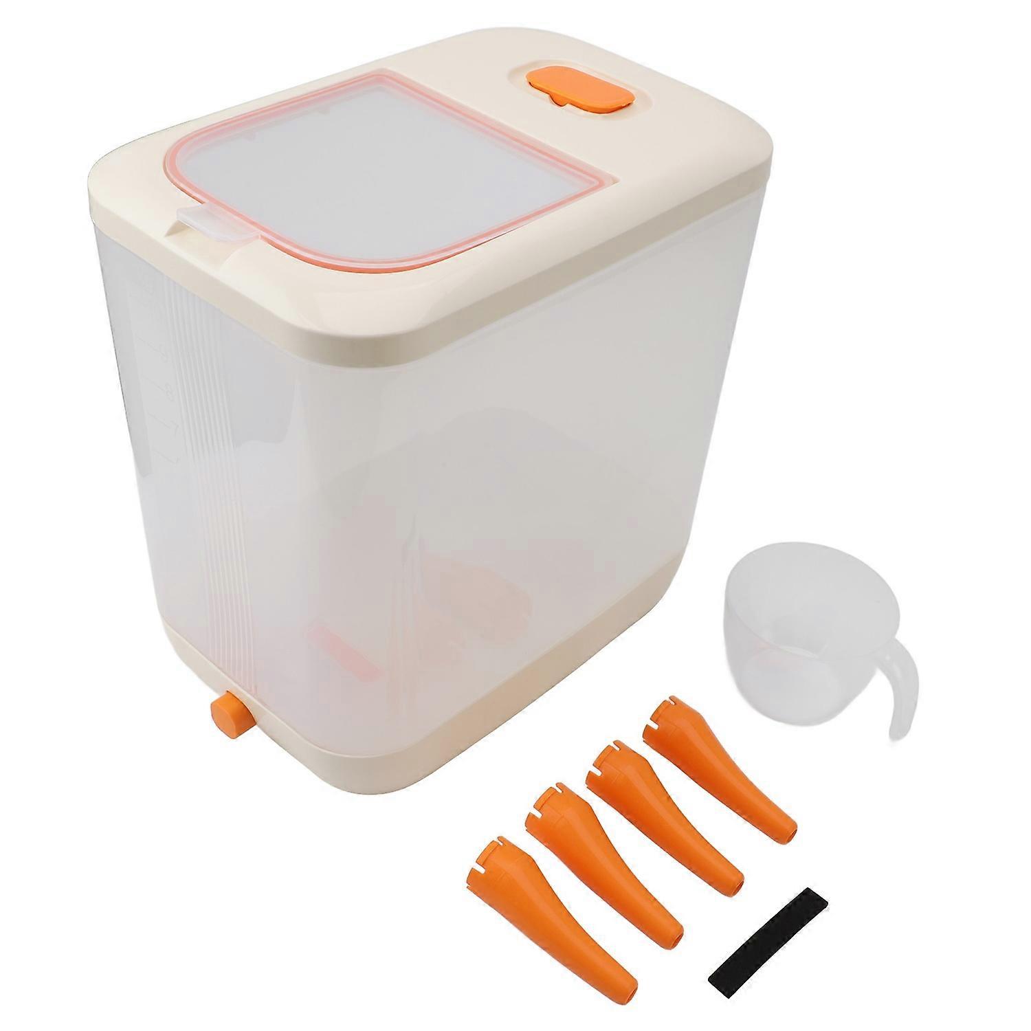 12L Rice Storage Container Plastic Press Type Airtight Rice Bucket Box for Kitchen Food Processing