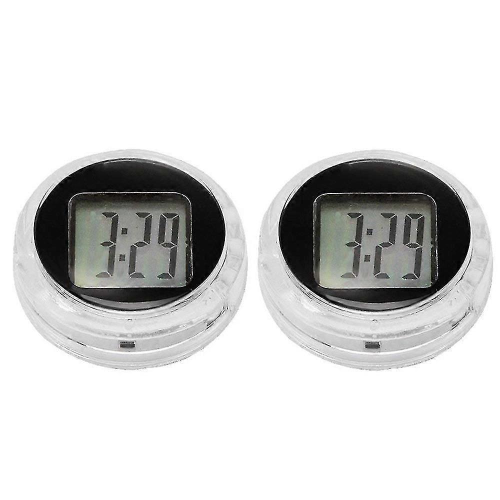 Universal Mini Motorcycle Digital Clock Watch Waterproof,dia.1.1",2pcs