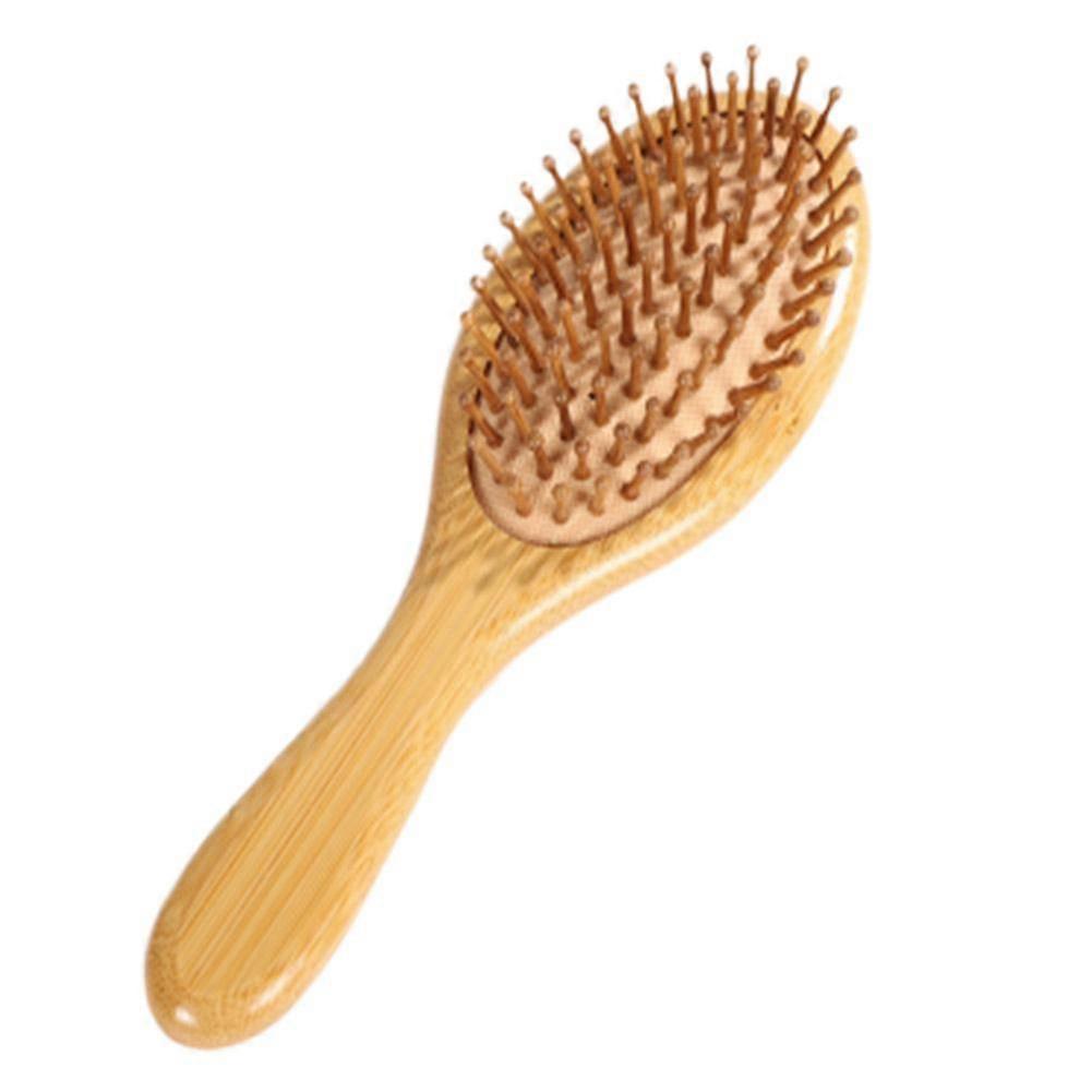 Rubber AirCushion Comb Natural Bamboo Reducing Scalp Pressure Handheld Ergonomic