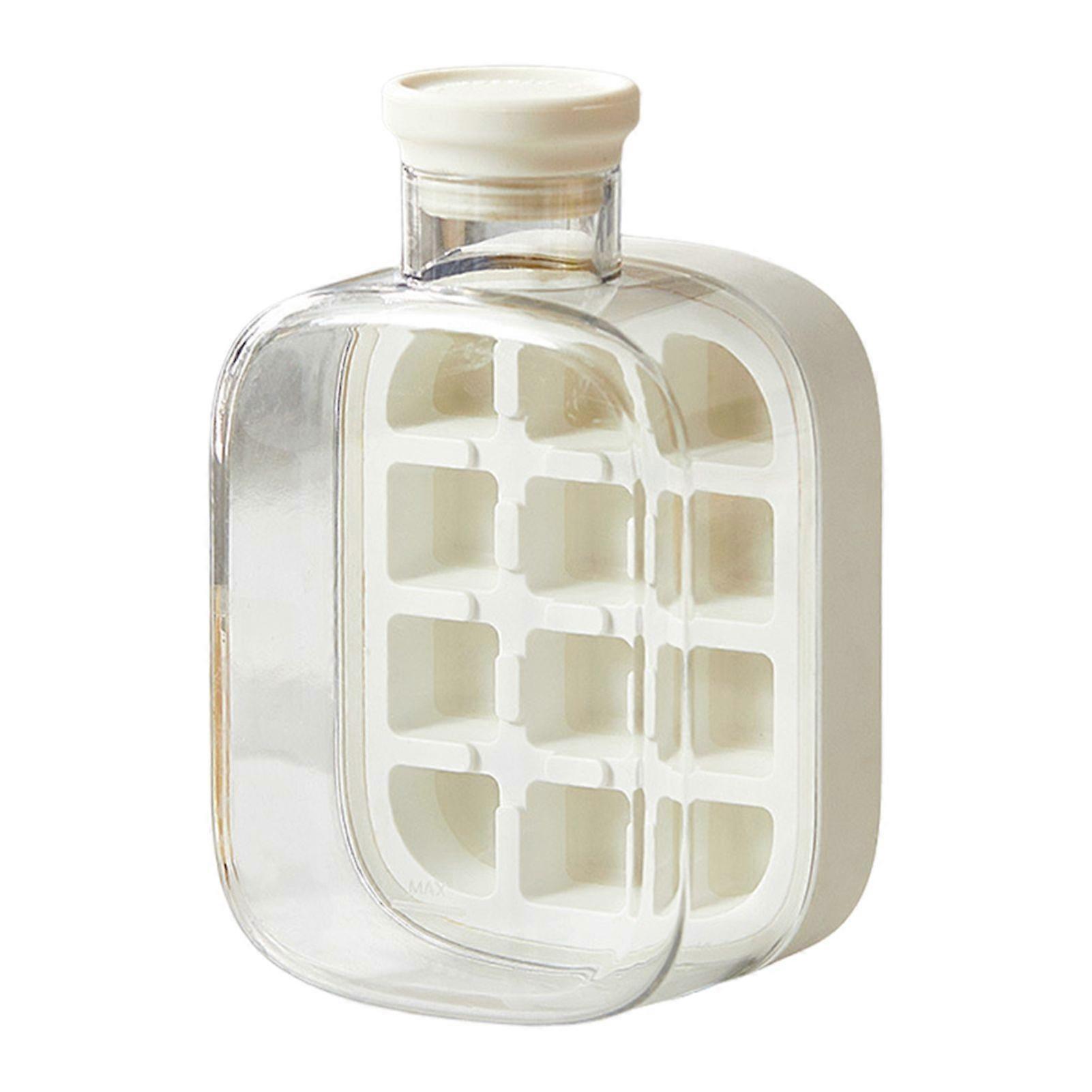 Ice Tray with Lid Bin Efficient Ice Making Mold for Freezer Easy Release No Touch Pouring Ice Cube Maker for Drinks Coffee Cocktail