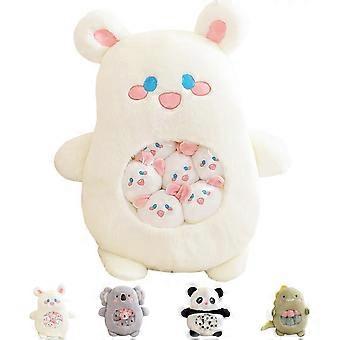 Cute Rabbit Plush Pillow Toy,Removable Rabbit Stuffed Animal Snack Pillow,Soft Rabbit Plushie Animal Throw Pillow Dolls  Walkbee 2374