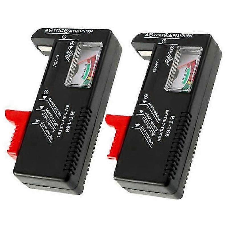 2 Pack Battery Tester, Universal Battery Checker for AA/AAA/C/D / 9V / 1.5V Button Cell Batteries