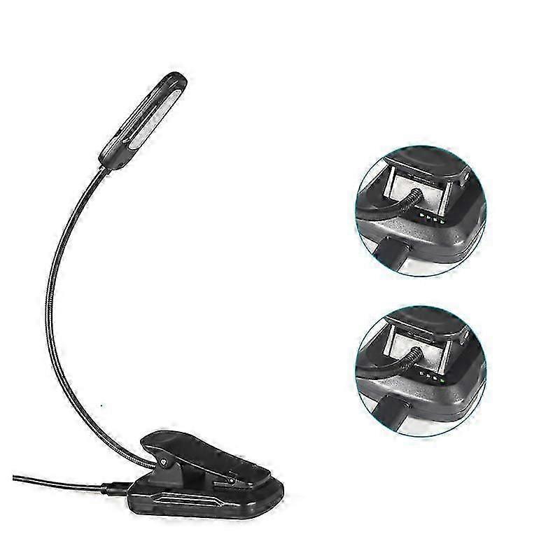 Reading Light 16 LED Reading Light Clip Lamp USB Rechargeable 9 Brightness Modes and 3 Color Temperature, 360 Flexible Neck Clamp Lamp for Bed, Book,