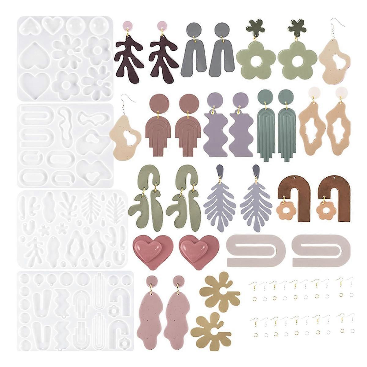 44PCS Resin Earring Molds, Silicone Molds for Epoxy Resin