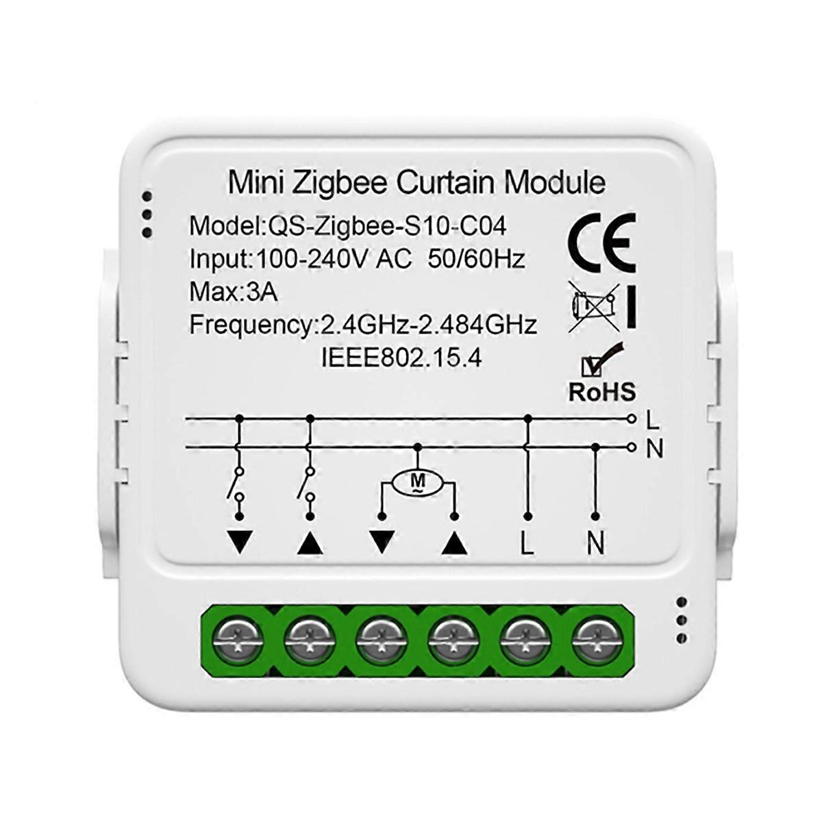 Tuya Zigbee Curtain Module Smart Mini Curtain Switch Module Smart Home Support Voice Control