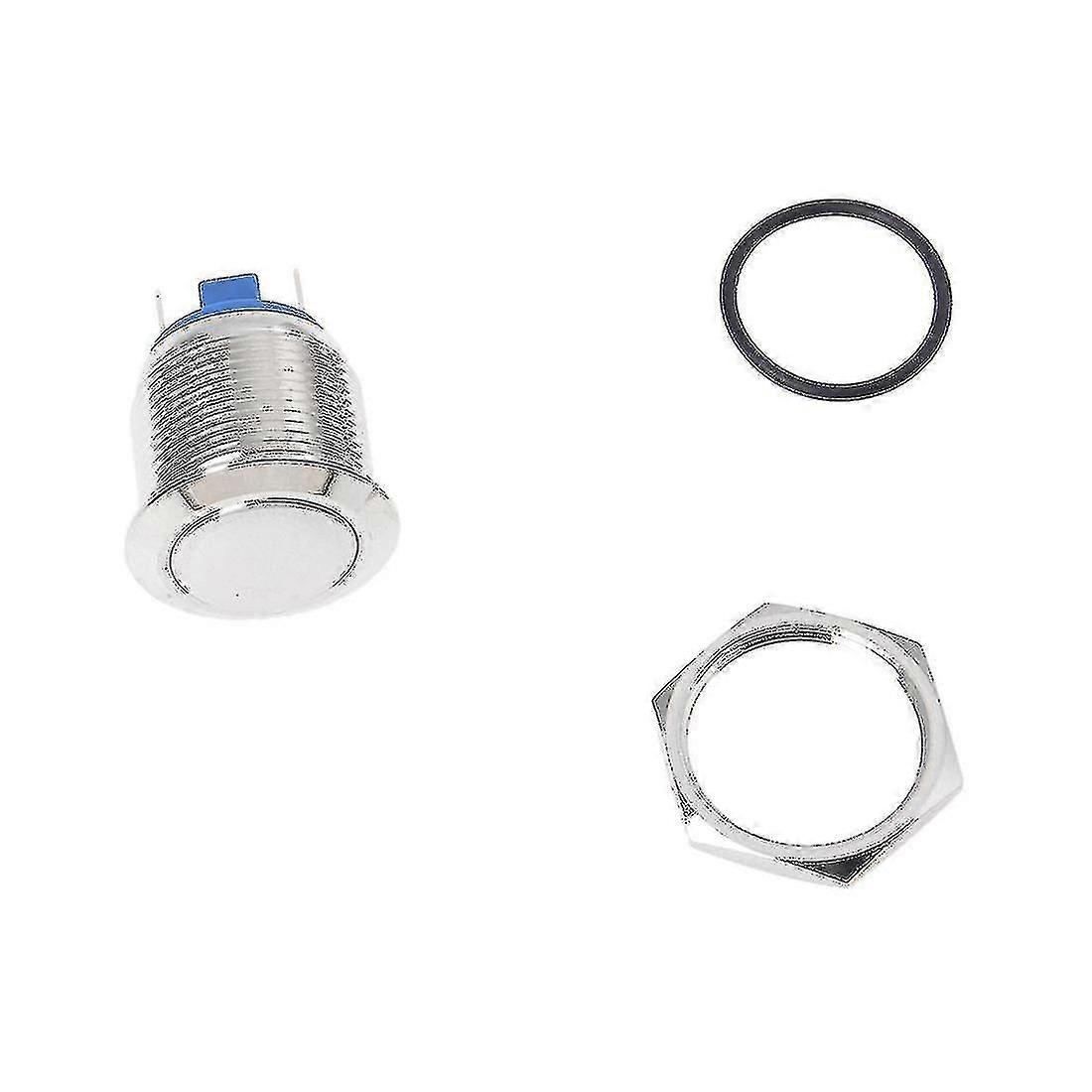 5a/ 12v Push Button Switch 19 Mm Nickel-plated Brass Push Silver