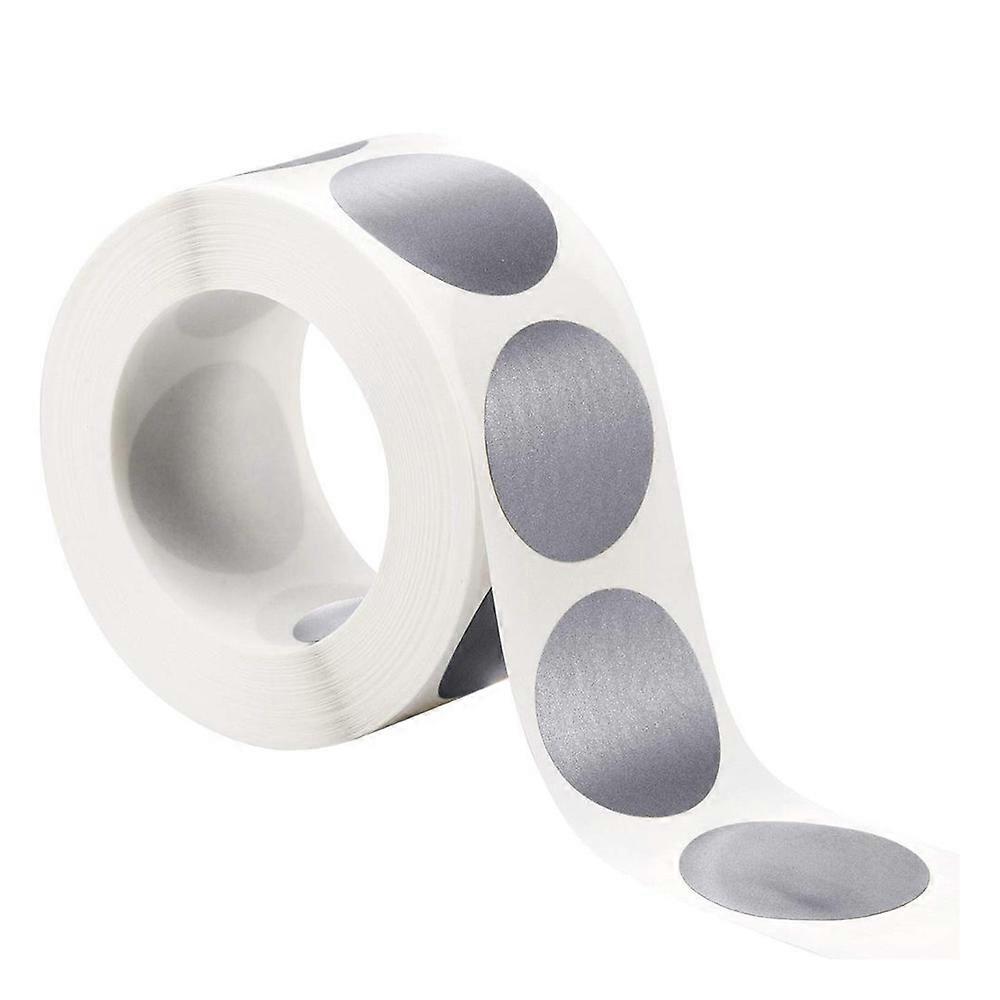 2 Roll Scratch Off Sticker Silver Round Labels (600 Pieces)