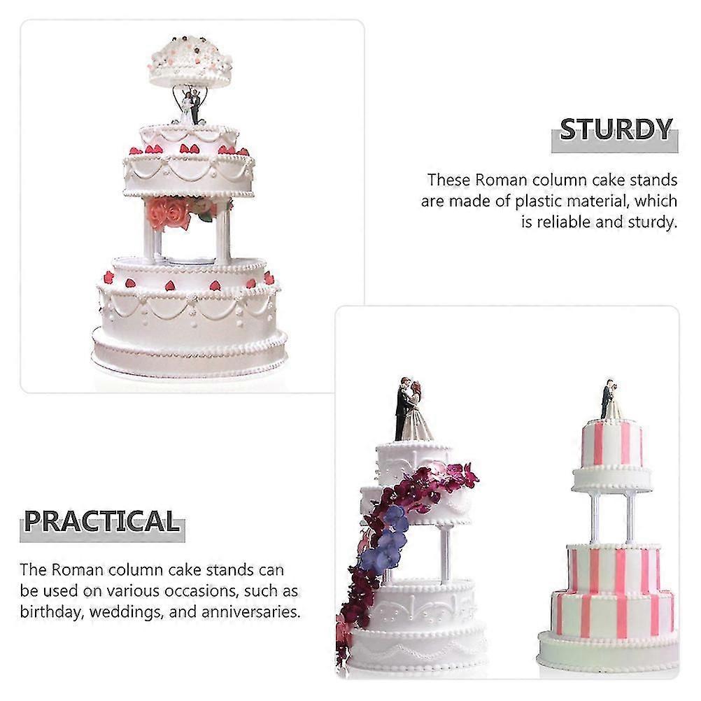 Roman Column Cake Stands | 12 Pcs White Plastic Wedding Pillars ...