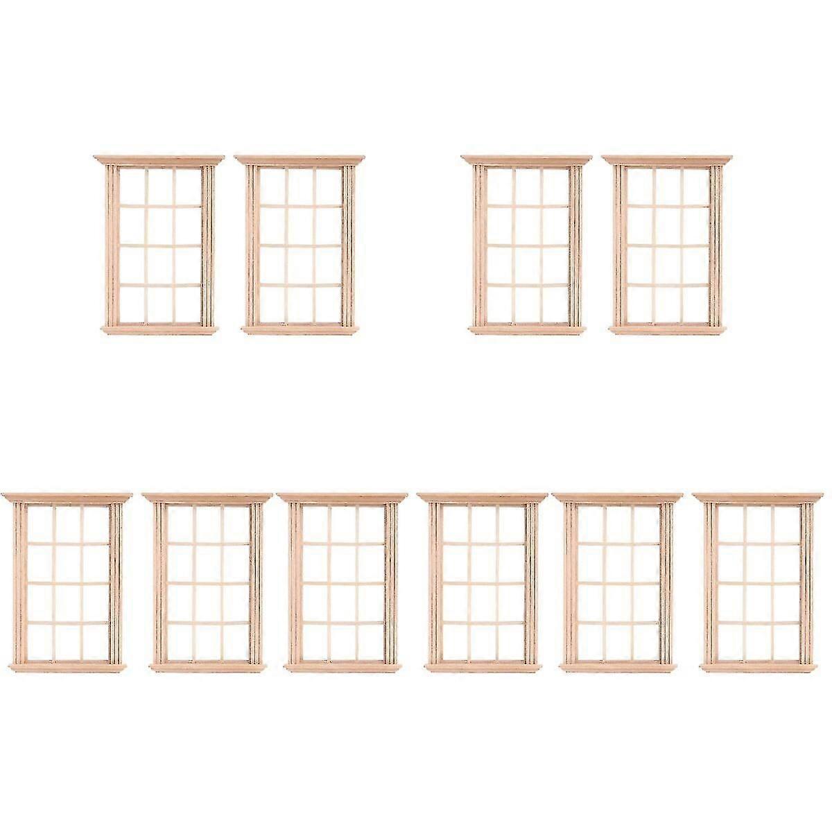 10 Pcs Simulated Twelve Lattice Window Frame Photograph Props For Doll House
